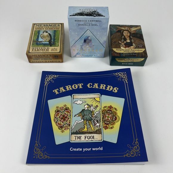 Lot Of 3 Tarot Decks & Tarot Coloring Book‎ Incomplete  Angels & Ancestors - Picture 1 of 15
